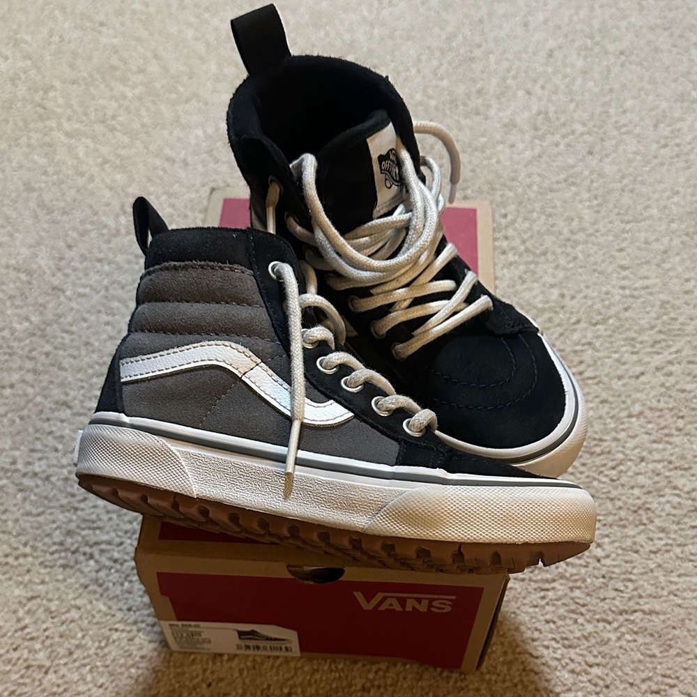 Vans Kids Black and White High-Top Sneakers